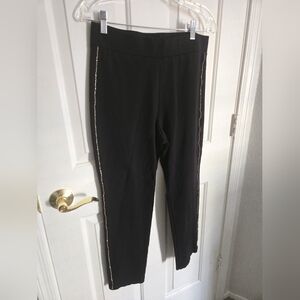 Black Women's Pants with Gold Accents